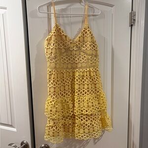 Lulu's Sunny Yellow Lace Dress